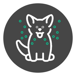 Icon of a heart with a paw print on it