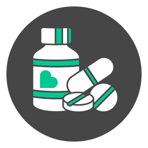 Icon of a heart with a paw print on it